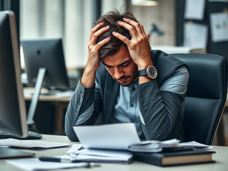 Людина відчуває стрес на роботі